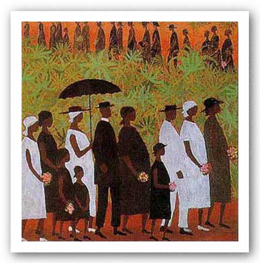 AFRICAN AMERICAN ART PRINT Funeral Procession Ellis Wilson 8x11 COSBY