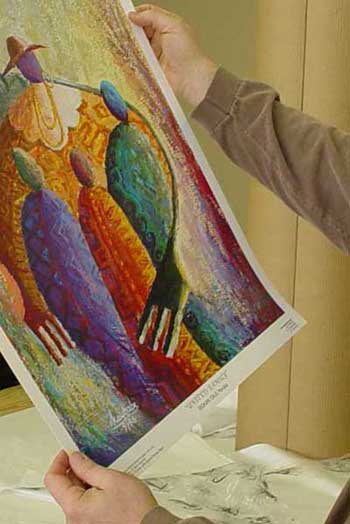 Howie inspects a print